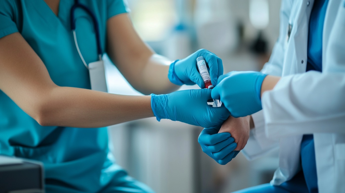 Preparing for a blood test at a lab