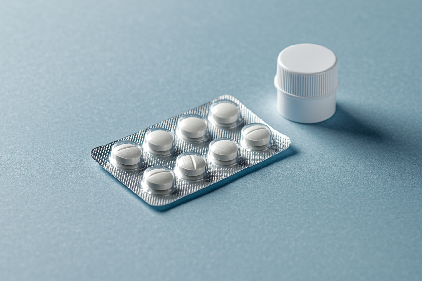 Blister pack of small round tablets for ED treatment